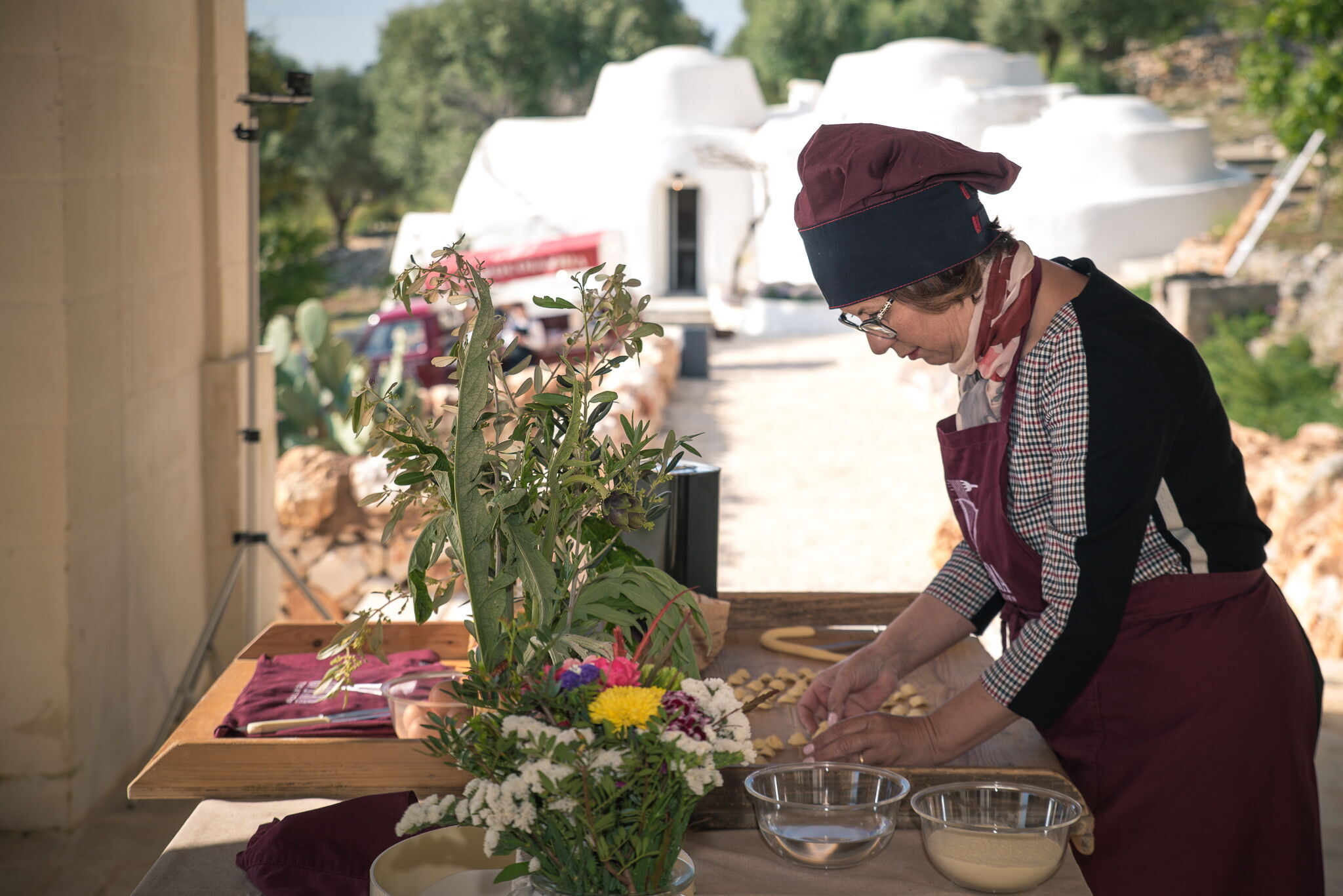 Private Chef preparing local pasta at a villa
