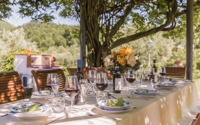 Villa Rinascimento: Giardino, Sala da pranzo