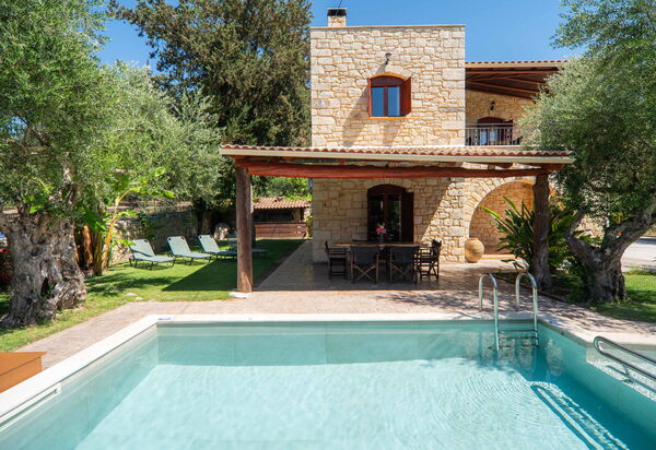 Villa Nipos: Balcony / Terrace / Patio, Building Exterior, Garden, Outdoor, Pool