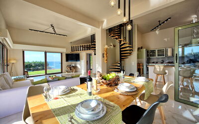 Beachfront Villa Seawave: Dining Room, Living Room, Scenic View