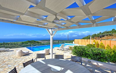 Villa Portes: Balcon / Terrasse / Patio, bassin, Été, Extérieur