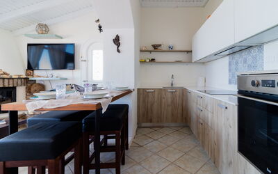 Beach Villa Athanasia: Dining Room, Kitchen, Living Room