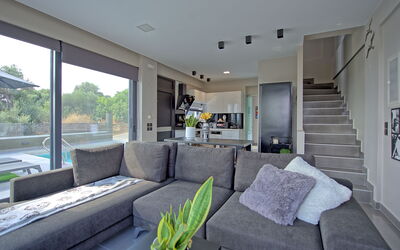 Villa Popi: Cucina, Soggiorno