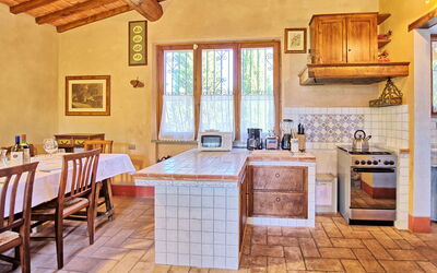 Casa Cipressi: Cucina, Sala da pranzo, Soggiorno