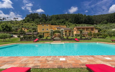 Villa Lucci: bassin, Jardin