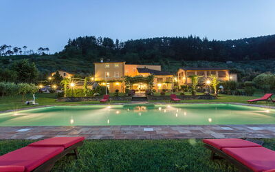 Villa Lucci: bassin, Jardin