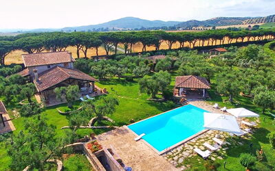 Villa Capalbio: Giardino, Piscina, Vista Panoramica
