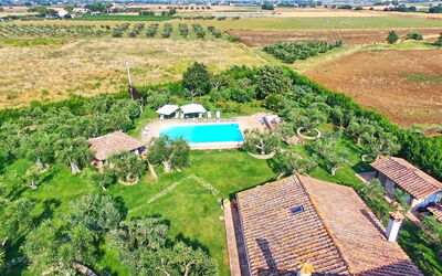 Villa Capalbio: Giardino, Piscina, Vista Panoramica