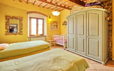 Villa Poggiospinoso: chambre à coucher
