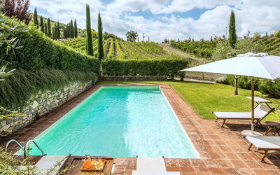 Villa Niccolò: bassin, Jardin