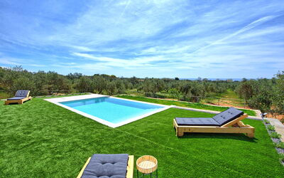 Villa Olivum: bassin, Extérieur