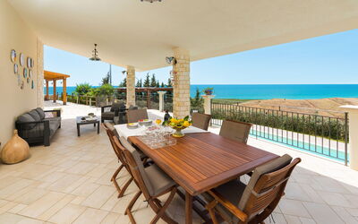 Villa Vistamare - Montallegro, Sicilia: Autumn, Balcony / Terrace / Patio, Building Exterior, Outdoor, Scenic View, Spring, Summer