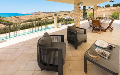 Villa Vistamare - Montallegro, Sicilia: Autumn, Balcony / Terrace / Patio, Building Exterior, Outdoor, Pool, Scenic View, Spring, Summer