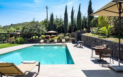 Casa Bedda - Viagrande, Sicilia: Autumn, Balcony / Terrace / Patio, Building Exterior, Garden, Outdoor, Pool, Spring, Summer