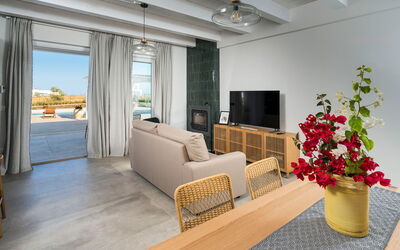 Villa Paolina: Keuken, Lunchroom, Woonkamer