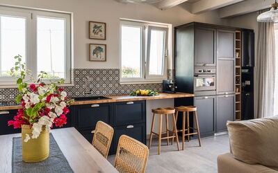 Villa Paolina: Keuken, Lunchroom, Woonkamer