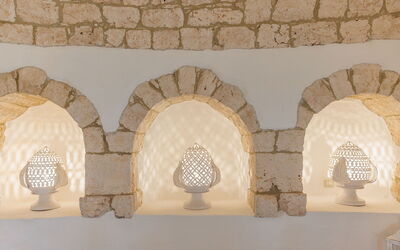 Masseria le Monache: Bagno, Camera da letto, Dettagli della stanza, Primavera, Vista Panoramica