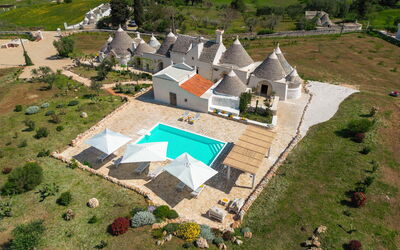 Masseria le Monache: all'aperto, Attività, Balcone / Terrazza / Patio, Benessere, Esterni, Giardino, Piscina, Primavera, Vista Panoramica