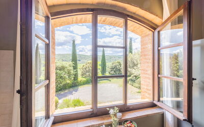 Podere Peteglia: Cucina, Vista Panoramica