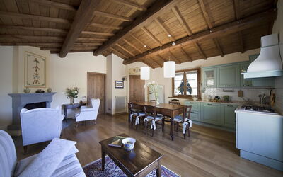 Villa Bentivoglio: Living room, dining room and kitchen