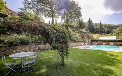 Villa Apollo: Garden and swimming pool